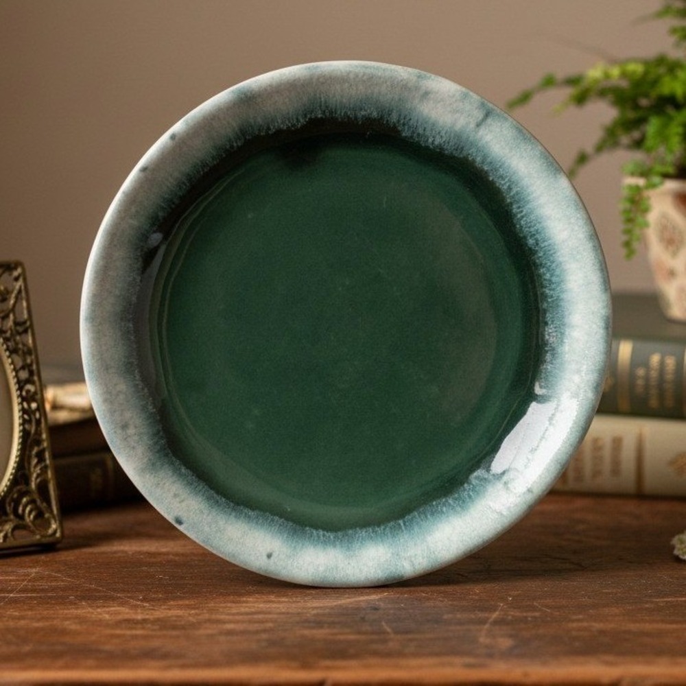 Vintage Hull Agate Blue/Green Bread Plate *